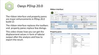 Oasys PDisp Tutorial Tabular Output [upl. by Nissie]