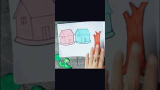 Paper Tree Craft  Making House with Tree 🏠 House With Tree DrwaingCraft House With Tree part2 [upl. by Kirch]