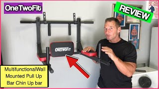 OneTwoFit Multifunctional Wall Mounted Pull Up Bar Chin Up bar Dip Station for Indoor Home Gym [upl. by Menides]