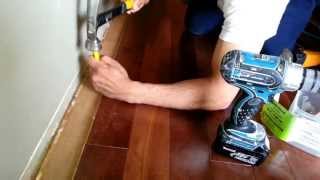 A quick tip on installing hardwood flooring when you get close to the wall [upl. by Hartill]