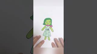 🧚Paperdiy ⏪Reverse Decorate with Sticker Book 👗Dress up Inside Out Disgust asmr diy paperdiy [upl. by Kirshbaum]