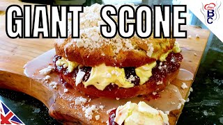 National Cream Tea Day  British Cooking GIANT Scone Recipe Roddas Clotted Cream Recipe [upl. by Cassady254]