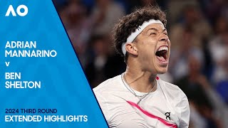 Adrian Mannarino v Ben Shelton Extended Highlights  Australian Open 2024 Third Round [upl. by Riess247]