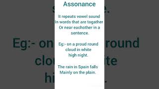 Poetic device  assonance  easy explanation [upl. by Evy839]