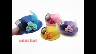 DIY Miniature Doll Mini Feather Hat  For Barbie [upl. by Mccallion]