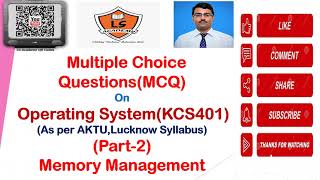 AKTU EXAM 202021 operating system  MCQ  PART2 Memory ManagementKCS401 Multiple Choice [upl. by Joon994]