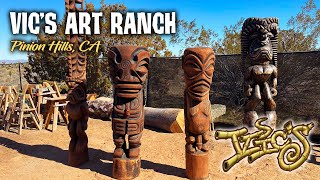 Watch TIKI CARVER Vic Hernandez create a MARQUESAN TIKI GOD from scratch at Vics Art Ranch [upl. by Reichel]