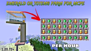 unlimited Emerald or totem farm for MCPE 120 easy works raid farm [upl. by Jeremiah]