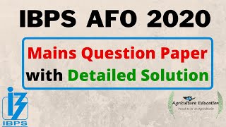 IBPS AFO 2020 Mains Question paper with a detailed solution IBPS AFO 2020 mains Answer key [upl. by Nnyleak]