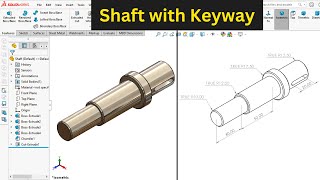 Shaft with Keyway in SOLIDWORKS  Robo CAD [upl. by Adohr899]