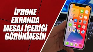 İPHONE EKRANDA MESAJ İÇERİĞİ GİZLEME BİLDİRİM AÇMAKAPATMA [upl. by Aronal]