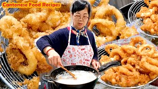 How Cantonese Mom Cooks Garlic Fried Calamari [upl. by Kalb]