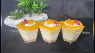 Mango Mousse Cup  Easy Recipes in 15 minutes NO BAKE  NO GELATIN  NO EGG [upl. by Notterb217]