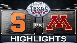 Syracuse vs Minnesota  Texas Bowl  2013 ACC Football Highlights [upl. by Savitt135]