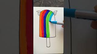 DIY Rainbow 🌈 Bar Icecream Art art shorts ytshorts creative kids [upl. by Alag]