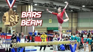 Whitney Bjerken  2nd Level 10 Gymnastics Meet  Bars amp Beam Champion [upl. by Laktasic485]