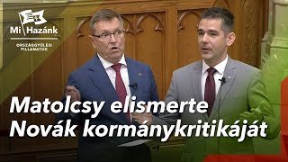 Bedőlt családpolitika Matolcsy elismerte Novák kormánykritikáját [upl. by Odlonyer]