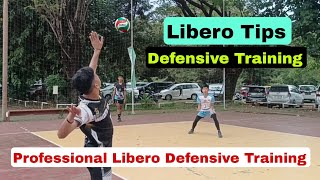 Volleyball Defensive Training  Professional Libero Defensive Training  Libero Training [upl. by Ainatnas830]