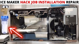 HVACR Hoshizaki Ice Maker HACK JOB INSTALLATION Water Pipe Anti Siphon Valve amp Water Filter FIX [upl. by Theo65]