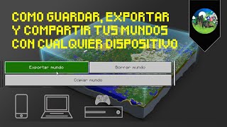 Como Exportar Guardar Salvar y Transferir mundos de Minecraft Bedrock [upl. by Shellie]