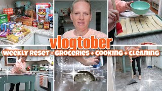 VLOGTOBER 2023  WEEKLY RESET  GROCERY HAUL  COOKING  CLEANING [upl. by Nwahsud]