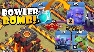 NEW STRATEGY TH10 BOWLER BOMB MASS BABY DRAGON Best TH10 Attack Strategies in Clash of Clans [upl. by Othilie970]