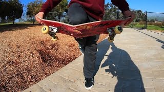 MASSIVE OLLIE AND BACKSIDE 180  WORST BOARD AT THE PARK [upl. by Blondell207]