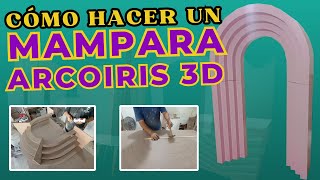 Cómo Hacer una Mampara Arcoiris 3D para fiestas Backdrop [upl. by Petrina]