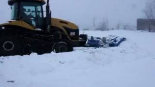 CHALLENGER PUSHING SNOW Snow plow agricultural equipments Laforge snow removal [upl. by Virgy]