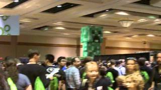 Minecon 2011 Day 1  Exhibit Hall Costumes Fans [upl. by Ramled]