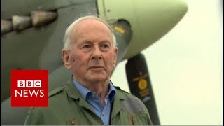 Luftwaffe ace flies in Spitfire  BBC News [upl. by Assirek]