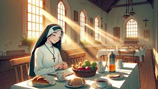 Morning Serenity Lofi Music Gregorian Chants and Reflections in the Parish Hall [upl. by Grimbal]