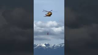 RCAF CH149 Cormorant Lowering the Canadian Flag at CFB Comox BC Canada [upl. by Aelaza207]