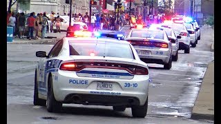 MASSIVE POLICE CONVOY  Loads of Police cars responding Code 3 with siren in Montreal [upl. by Enniroc]