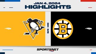 NHL Highlights  Penguins vs Bruins  January 4 2024 [upl. by Aitas]