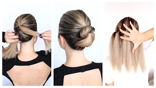 😍 EASY DIY Elegant Hairstyles Compilation for SHORT to MEDIUM😍 Hairstyle Transformations [upl. by Aerdna]