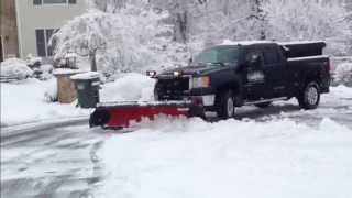 8 Western Snow Plow With Buyers Pro Wings Plowing [upl. by Fen223]