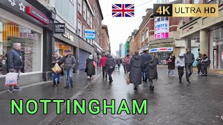 Nottingham City Centre Walk April 2024 Walking Tour 4K60 [upl. by Einnoc]