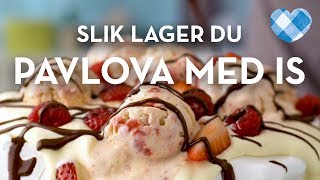 Pavlova med is og bær oppskrift  TINE Kjøkken [upl. by Myrtie905]