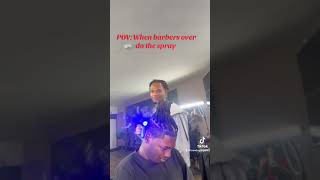 When barbers over do the spray Bblendz fypage fypシ゚viral fyppppppppppppppppppppp chicgaobarber [upl. by Xeno]