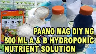 How To Make AampB Nutrient Solution at Home for DIY Backyard Hydroponic Farming [upl. by Arnelle707]