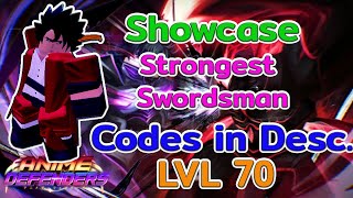 Showcase strongest swordsman  Anime Defenders Update 2  Roblox [upl. by Northington]