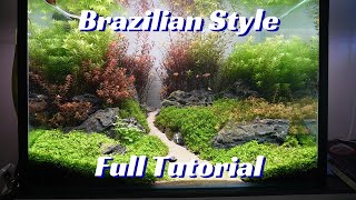 Simple Brazilian Style Aquascape Full Tutorial [upl. by Nitsyrc]