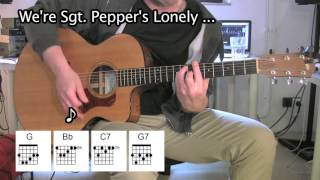 Sgt Peppers Lonely Hearts Club Band  Acoustic Guitar  The Beatles [upl. by Nibur]