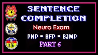 PART 6 SENTENCE COMPLETION TEST  PSYCHIATRIC amp PSYCHOLOGICAL EXAM  NEURO EXAM  PNP  BFP  BJMP [upl. by Akeimahs]