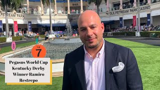 Pegasus World Cup 2024 Ramiro Restrepo Talks Pegasus Undercard And 2 yearold Victory Avenue [upl. by Hewie284]