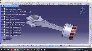 Master Rod Subassembly  Radial Engine Assembly  CATIA V5 [upl. by Rozek]