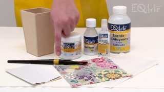 Como realizar decoupage con servilletas sobre fibro facil  madera Eq Arte [upl. by Yedarb]