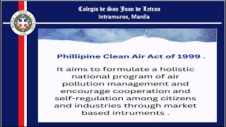 Philippine Clean Air Act of 1999  JBD CORTEZ [upl. by Papageno]