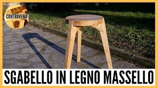 SGABELLO IN LEGNO MASSELLO a tre gambe  Parte 2 di 2  Falegnameria e lavorazione del legno [upl. by Ferren]